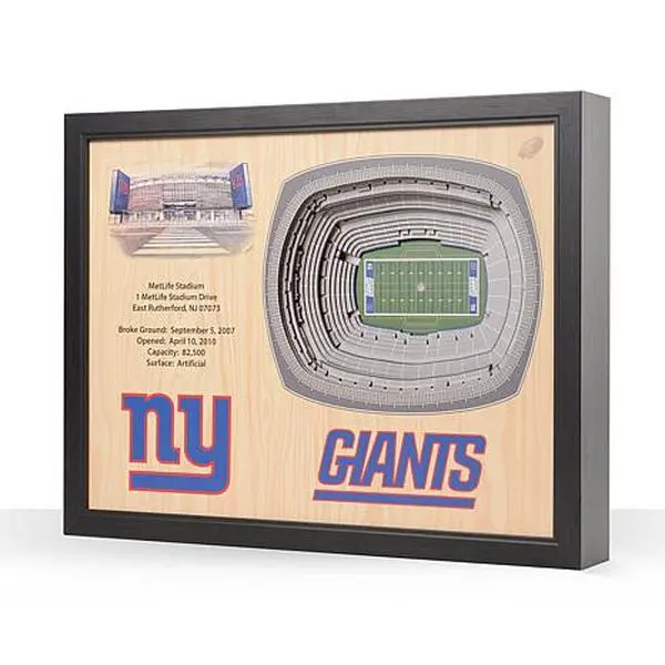 Football Fan Shop Officially Licensed NFL New York Giants StadiumView 3D Wall Art