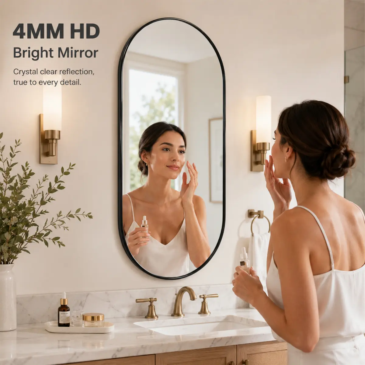BLACK PVC frame mirror 16X36 INCH