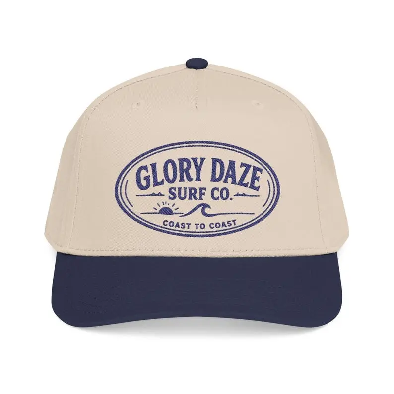 Glory Daze Two Tone Surf Cap Coastal Embroidered Beach Two Tone Baseball Cap Custom Thread Color