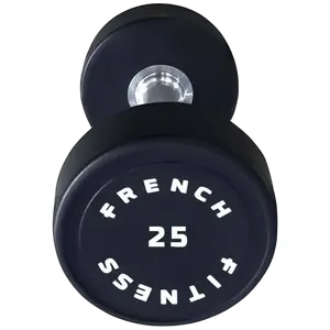 French Fitness Urethane Round Pro Style Dumbbell 25 lbs - Single (New)