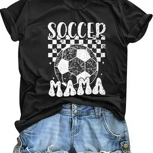 Women Soccer Mom Shirt Game Day T Shirt Soccer Mama Graphic Short Sleeve Shirt Tshirt Printed in USA