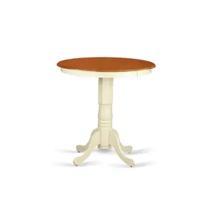 Eden Round Counter Height Table Finished in Linen White