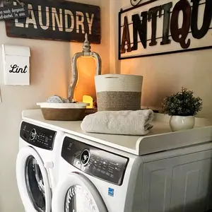 Kaboon Washer Dryer Countertop, Melamine Countertop with Edge Rails - Laundry Room Organization