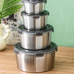 1pc Stainless Steel Insulated Lunch Box, Microwave Safe Food Storage Container, Reusable Bento Box for School & Kitchen