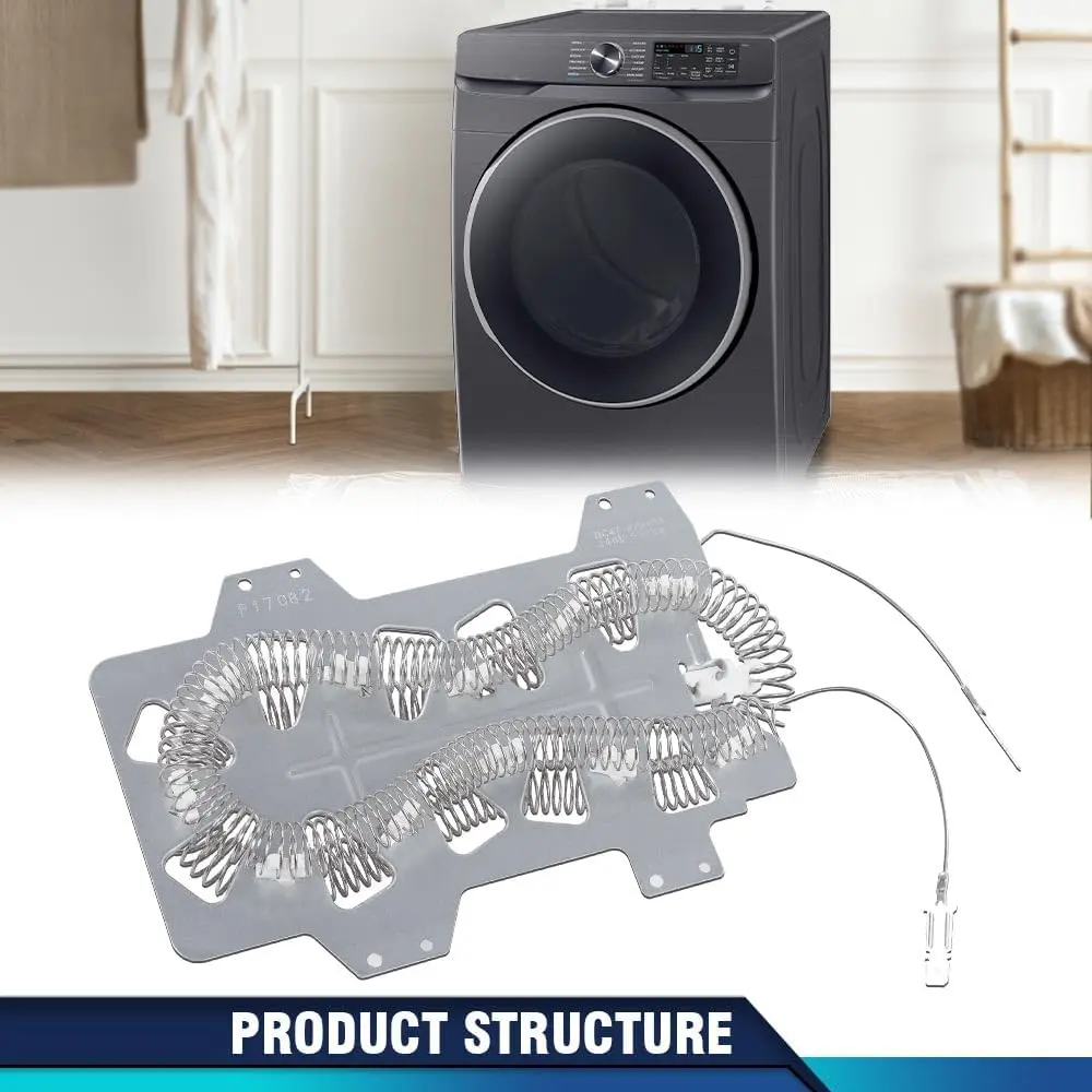 PIT66 Cold-rolled sheet & Nickel-Chromium Wire & Drying Machine Heating Element Compatible with Samsung Whirlpool DC47-00019A 35001247, 35001119, AP4045884, 1185561, AH2038533, EA2038533, PS2038533, Heating Elem., Insulated Safe, Coil Shape, Good Insulati