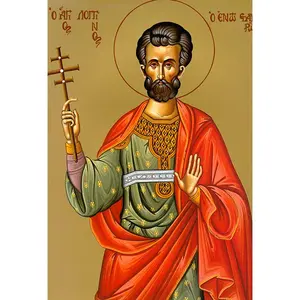 Orthodox Christian Icon of St. Longinus the Centurion – Mounted on Wood
