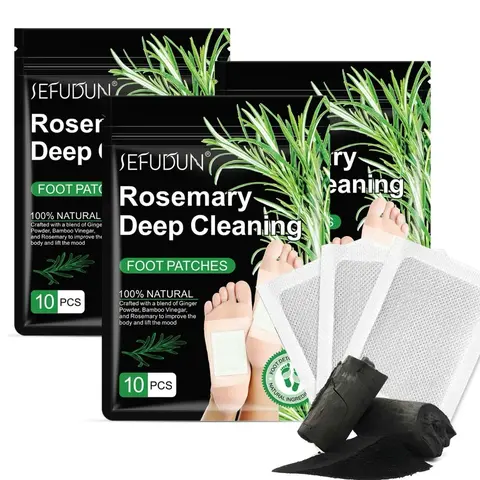 Maani Essence Rosemary Deep Cleansing Foot Care Patches, 10-Piece Bag Exfoliating Foot Peel Mask