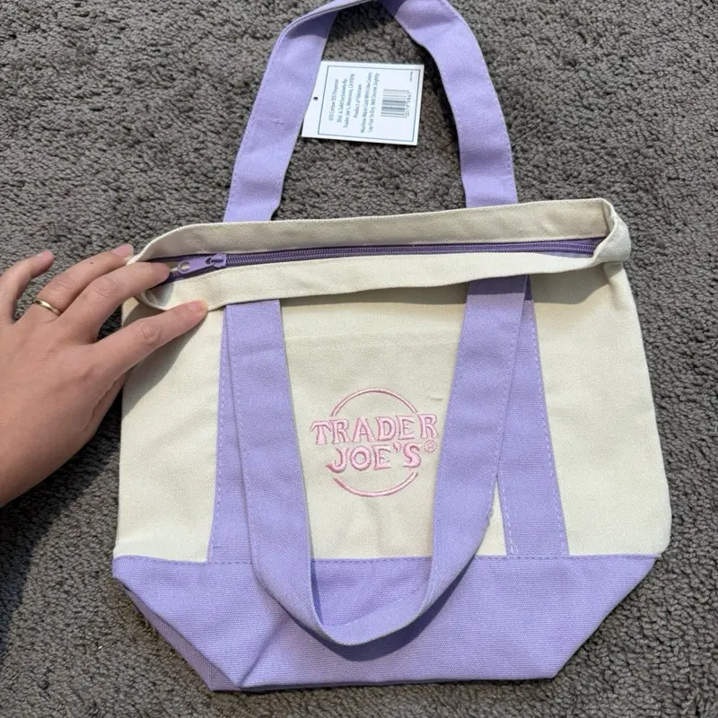 Mini trader joe’s tote with zipper