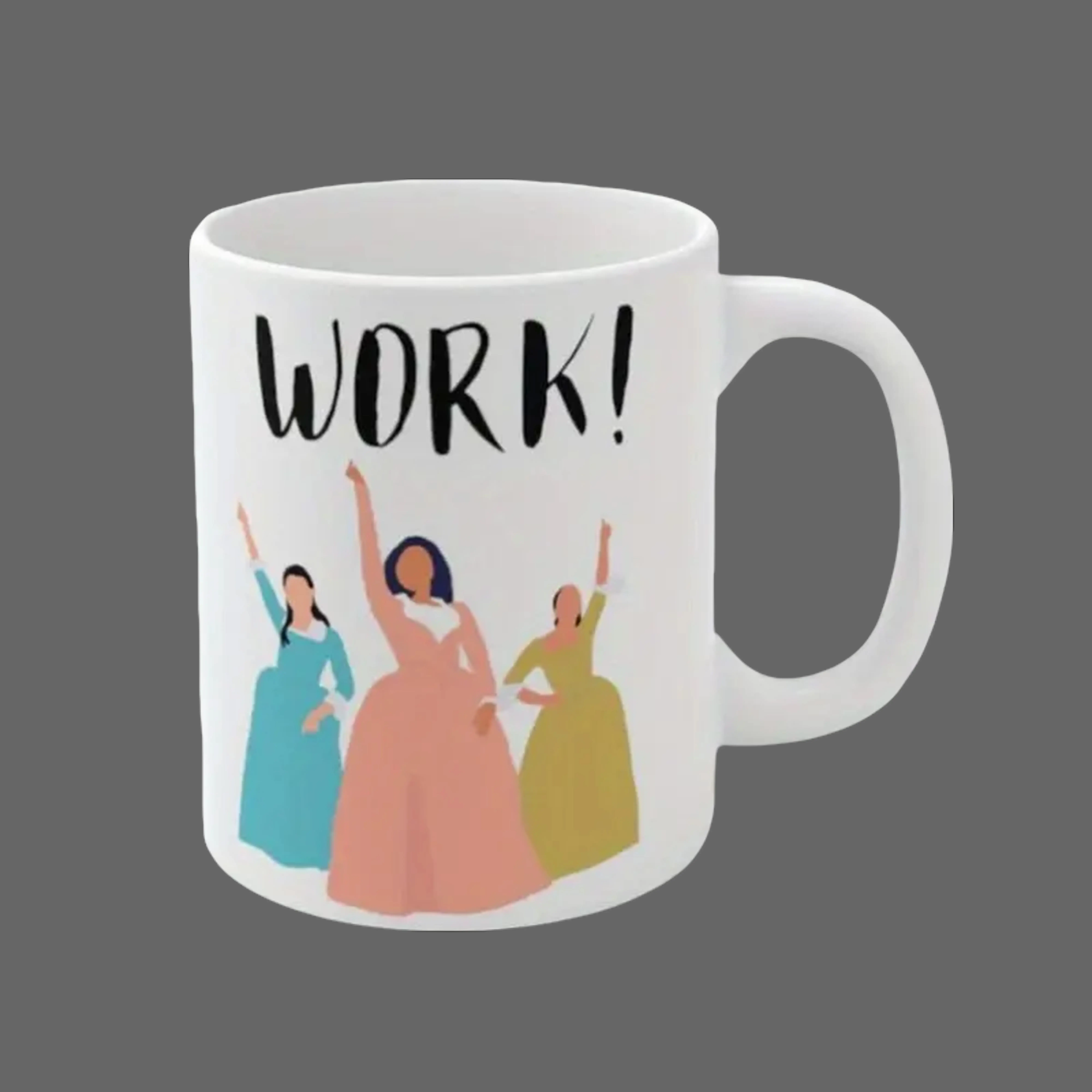 Hamilton Sisters 11oz/15oz Illustrated Single Mug - Angelica, Elizabeth & Peggy Inspired Ceramic Drinkware, Reuse-Friendly, Insulated, Dishwasher-Safe, Lead-Free, Ideal for All Beverages