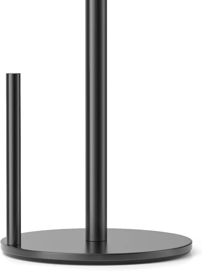 Paper Towel Holder Black, Premium Stainless Steel Kitchen Roll Dispenser, Countertop Roll Organizer