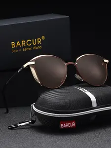 Barcur Unisex Polarized Sunglasses, Cat Eye Frame, Uv400 Protection, Stainless Steel, Street Style, Ideal for Travel and Gifts