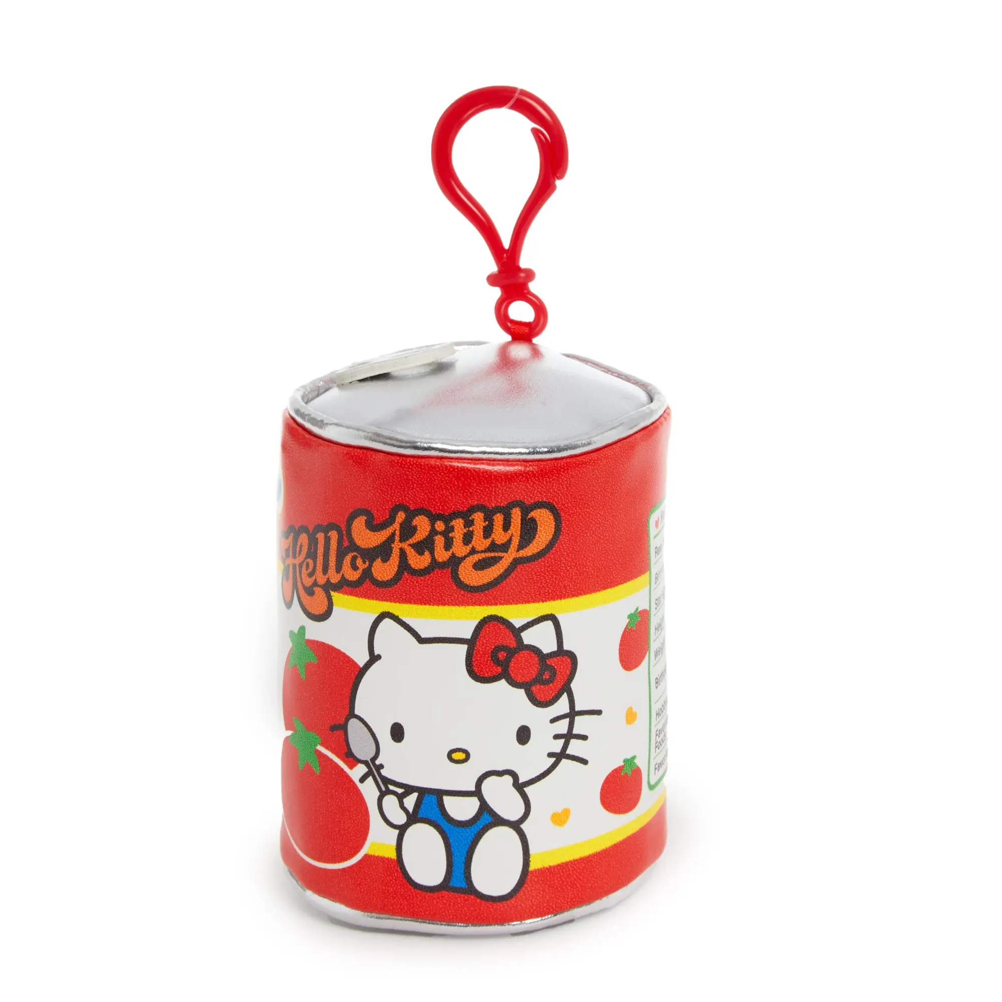 Hello Kitty Tomatoes Mascot Portable Keychain - Soft Pastel Kawaii Clicker Removable Clip Fashion Accessory (Supermarket Series), Soft Keychains