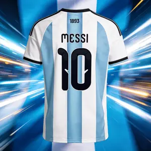 2026 Argentina National Home And Away 10# Messi Short And Long Sleeve Soccer Jersey Fans Version Breathable