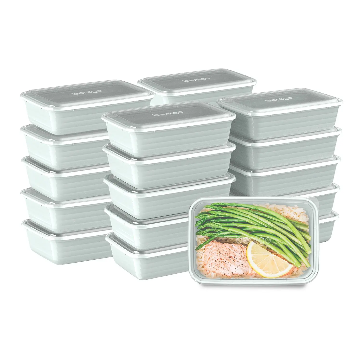 Bentgo Prep 1-Compartment 40-Piece Set - Meal Prep Containers for Food Storage, Ideal Lunch Boxes with Lids for Adults