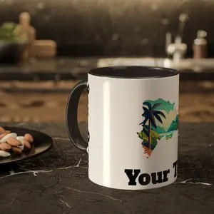 Un sorbo de mi tierra - República Dominicana Coffee Mug - Customizable Landscape Design ceramic Cup Traditional Washable Drink Drinkware