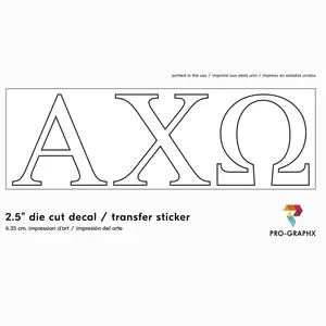 Pro-Graphx Alpha Chi Omega Sticker Greek Sorority Decal for Car, Laptop, Windows, Officially Licensed Product, Girls College Group Monogram Design 2.5" Tall - White