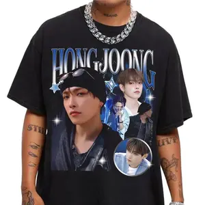 Limited Hongjoong KPop Tshirt Vintage Unisex Shirt Summer Graphic Letter Print Tee for Women & Men Sizes S-5XL Machine Washable Streetwear Style	