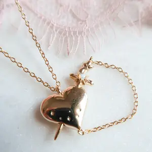 Til Death Sword in Heart Necklace