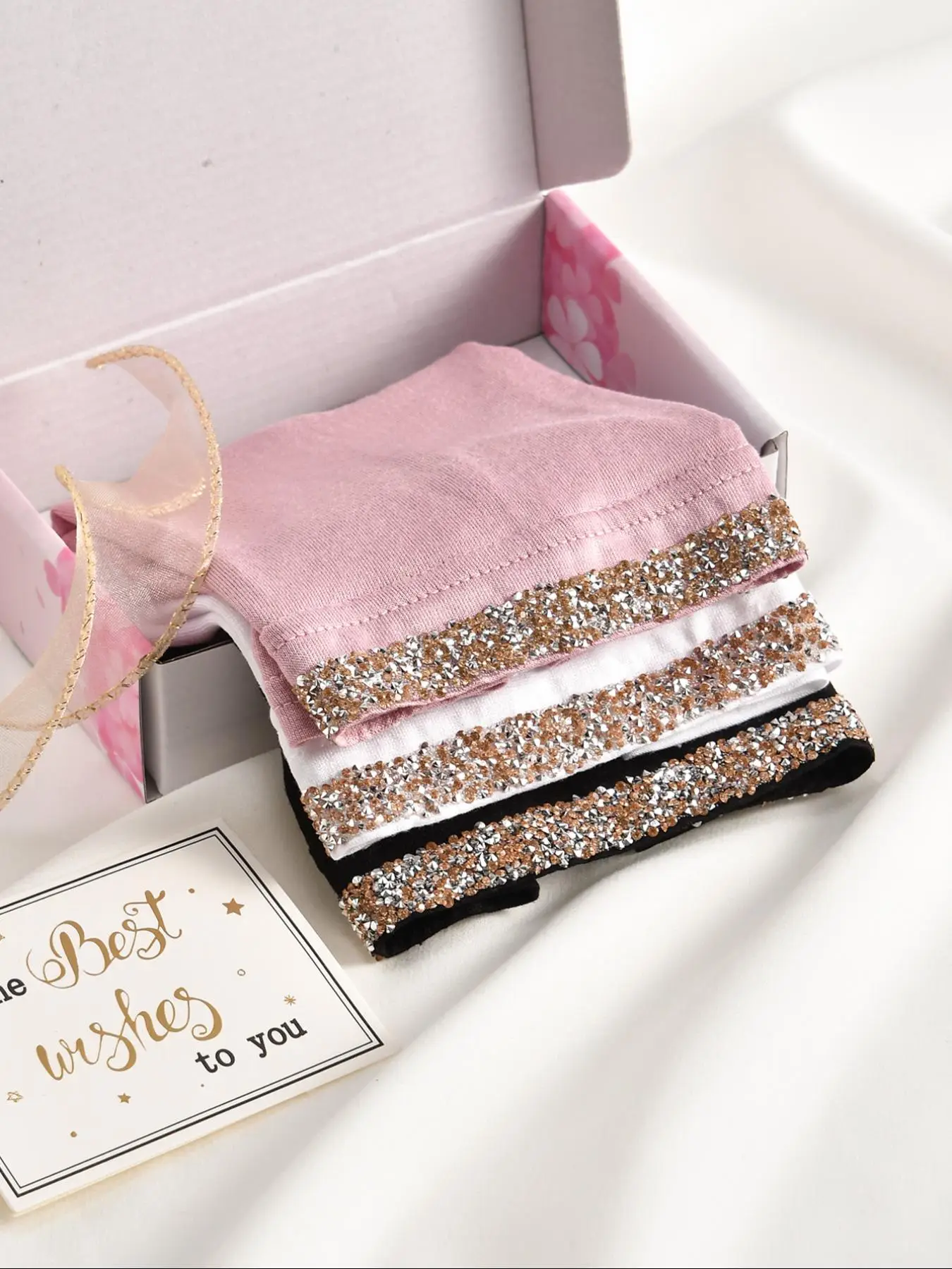 Women's Glitter Sequin Decor Hijab, Soft Comfortable Inner Hijab, Fashionable Scarf for Daily Wear, Holiday Gift with Greeting Card