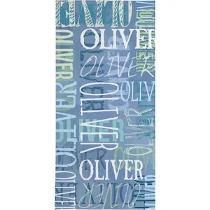Personalized Beach Towel - Custom Cotton/Poly Blend Pool Towel with Your Name - Standard Size Blue