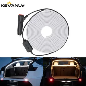 4.3M car trunk LED light strip with automatic sensing flexible LED ambient light strip, suitable for Tesla Model Y 3 trunk silicone interior lights