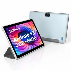 10-Inch Android 13 Tablet | Quad-Core CPU, 3GB RAM, 64GB ROM, 6000mAh Battery, 2MP+8MP Dual Camera, 1280x800 IPS Screen, Wi-Fi, Stereo Speakers, Protective case, USB  Cable, Productivity Tablet, Gifts