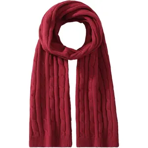 Winter Warm Knit Scarf for Women Cable Chunky Soft Scarves for Cold Weather