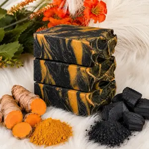 3 bar Soap turmeric & chabon natural 100%