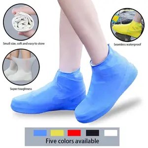 5 Pack Waterproof Shoe Covers Unisex Reusable Non-slip Rainboot Overshoes for Walking & Outdoor Activities in Five Colors