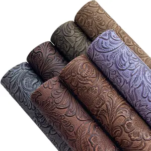 8-Pack Embossed Faux Leather Sheets Floral Pattern Synthetic Leather 8x12 Inch, DIY Bow Hair Clip, Keychain, Coin Purse Handmade Crafts USA Warehouse In Stock