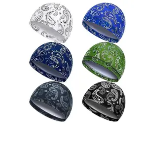 Paisley Cooling Skull Cap Helmet Liner – Sweat Wicking & Quick Dry, Breathable Soft Cap for Motorcycle, Cycling, Construction Safety Helmet, Elastic Fit Hand Washable Multifunctional Outdoor Headwear for Men & Women