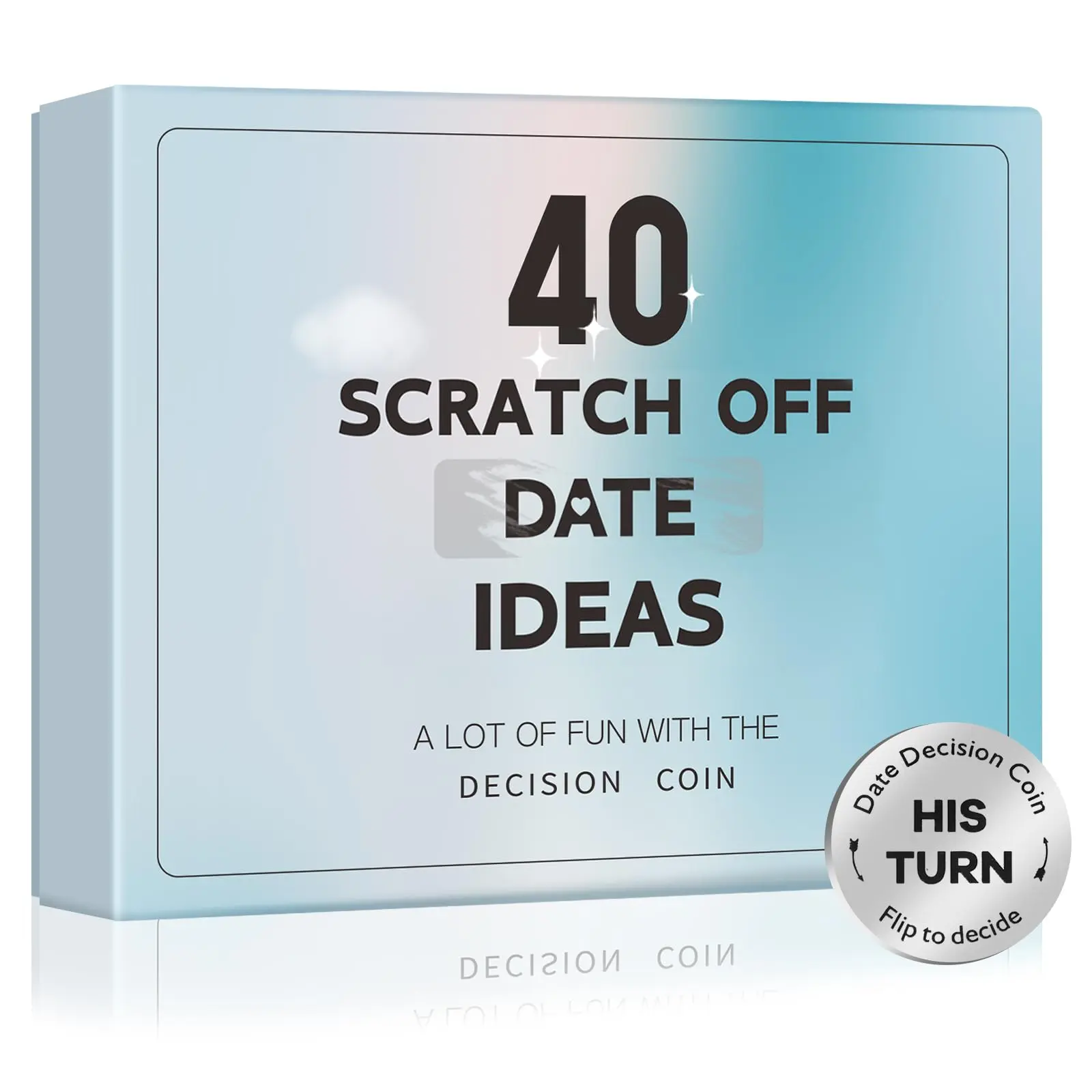 Couples' Date Night Box with 40 Scratch-Off Adventure Cards - Romantic Party Board Game, Engagement Surprise Gift for Girlfriend, Husband, Boyfriend, Board Games, Romance, Valentines Day, Couple Games