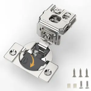 Furniware 2 Pieces 1-1/4 inch Overlay Soft Close Hinges for Kitchen Cabinet Hinges 4 Way Adjust Soft Closing Face Frame Cabinet Hinges, 105° Open