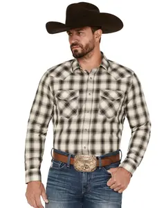 Pendleton Men's Frontier Dobby Ombre Plaid Snap Western Shirt - Ra567-79270