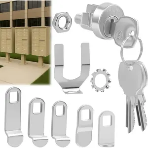 10 Pack L-1172C Mailbox Lock Replacement, Each Lock Includes 3 Keys and 5 Locking Plates, C9100 National Standard 90° Clockwise Rotation Key Lock for Cluster Boxes