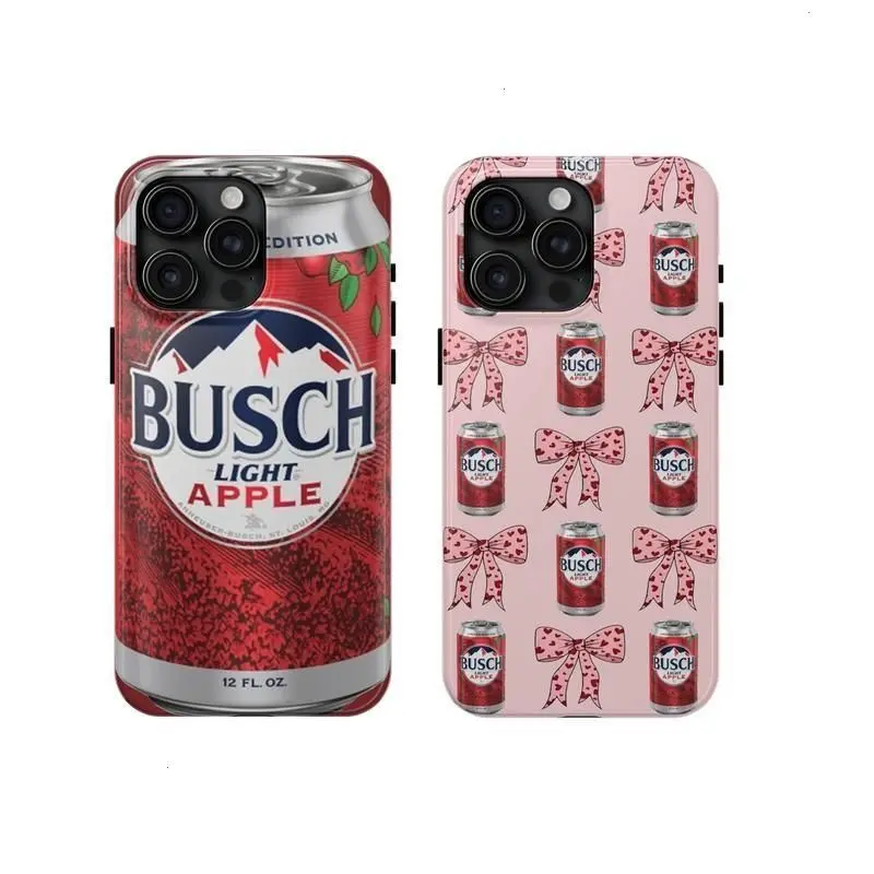 Busch Light Apple Can Phone Case - Busch Apple Coquette Phone Case – Pink Bow Country Aesthetic Cover – Hunting Camping Beer Lover Cover - Phone Cover for iPhone 7-17 Pro Max / for Samsung S21-S25 Ultra