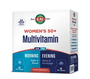 KAL Women's 50+ Multivitamin AM/PM Tablets - 24-Hour Healthcare with Vitamins, Zinc, and Dietary Supplements for Optimal Health