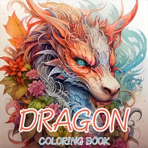 Innovative Adult Dragon-Themed Coloring Book, Stress Relief, Premium Thick Paper, 20 Pages, Perfect Christmas & Halloween Gift for Ages 14+