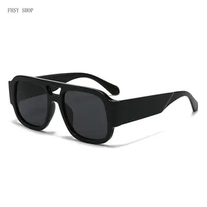 Unisex Fashion Sunglasses Trending on TikTok, Chunky Oversized Square Shades with Dark Lens, Celebrity Inspired Retro Eyewear, Lightweight UV Blocking Glasses for Outdoor Vacation Summer Style