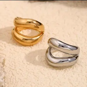 Double Wave Dome Ring