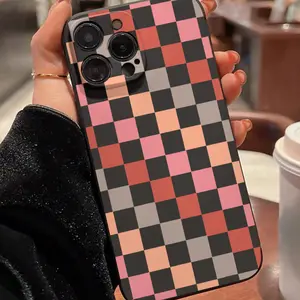 Anti-Drop Shockproof Full Coverage Cellphone Phone Case for iPhone Models 6-16 Pro Max, Chess Pattern Design, Ideal Gift for Women & Teens, Accessories