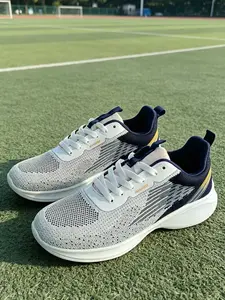 Men's Sporty Breathable Running Shoes, Casual Comfortable Fabric Upper Mesh Running Shoes, Fashionable Sneakers for Daily Wear