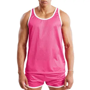 Ouber Men's Mesh Basketball Tank Top Workout Gym T-Shirts Sleeveless Training Shirt Clothing Sports