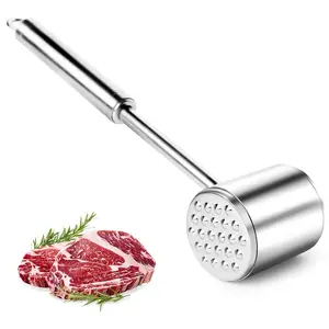 Stainless Steel Meat Hammer, Double-sided Loosening Meat Hammer, Steak Hammer, Meat Velvet Loosening Tender Meat Shredder, Creative Kitchen Tool, Utensils