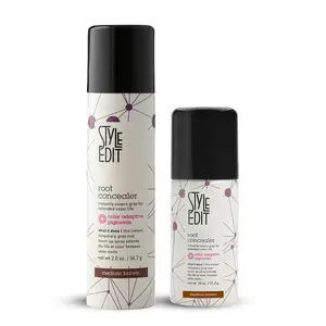 Style Edit Root Concealer Spray + Travel Size Root Concealer Spray Brunette Beauty Collection 2.75 oz Lightweight Radiant Finish Radiant Hydrating Makeup Skin Tint Topical Cosmetic