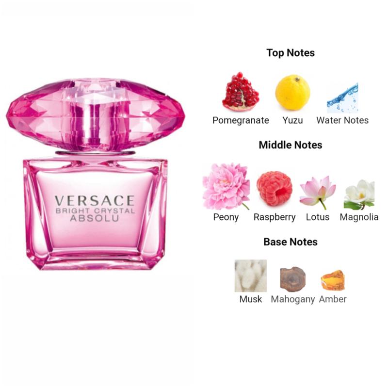 Versace Eros Bright Crystal Absolu for Women 3.0 oz & 1.7 oz Eau de Parfum Spray - Long Lasting Fruity Sweet Floral Fragrance with Rose & Vanilla Notes