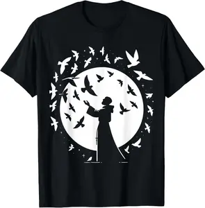 100%cotton St Francis of Assisi Patron Saint of Animals Birds Catholic T-Shirt