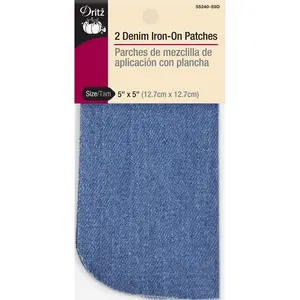 Denim Iron-On Patches, 5" x 5", 2 pc