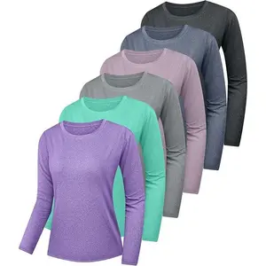 6PackWomen'sQuickDryFitLongSleeveShirts,UPF50+RashGuardSwimFishingSPFUVSunProtectionShirts