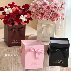 10pcs Valentine's Day Handheld Flower Box Set, Gift Packaging for Weddings & Birthdays, Ideal Creative Bouquet Holder